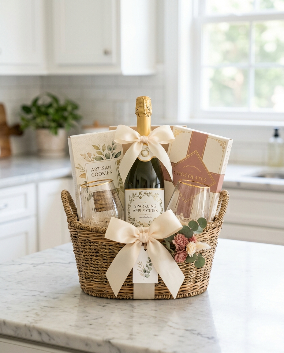 A Toast for Two — gift basket by Harbor Thoughtful Gifts